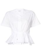 Tome Short Sleeve Shirt With Drawstring Waist - White