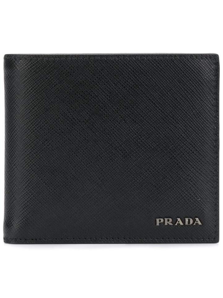 Prada Bi-fold Logo Wallet - Black