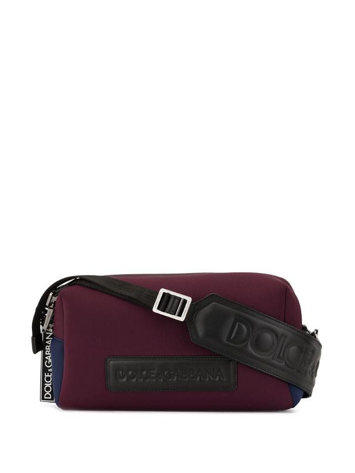 Dolce & Gabbana Embossed Logo Shoulder Bag - Purple