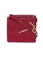 Sophie Hulme Medium Leather Bag With Straw Charm - Red
