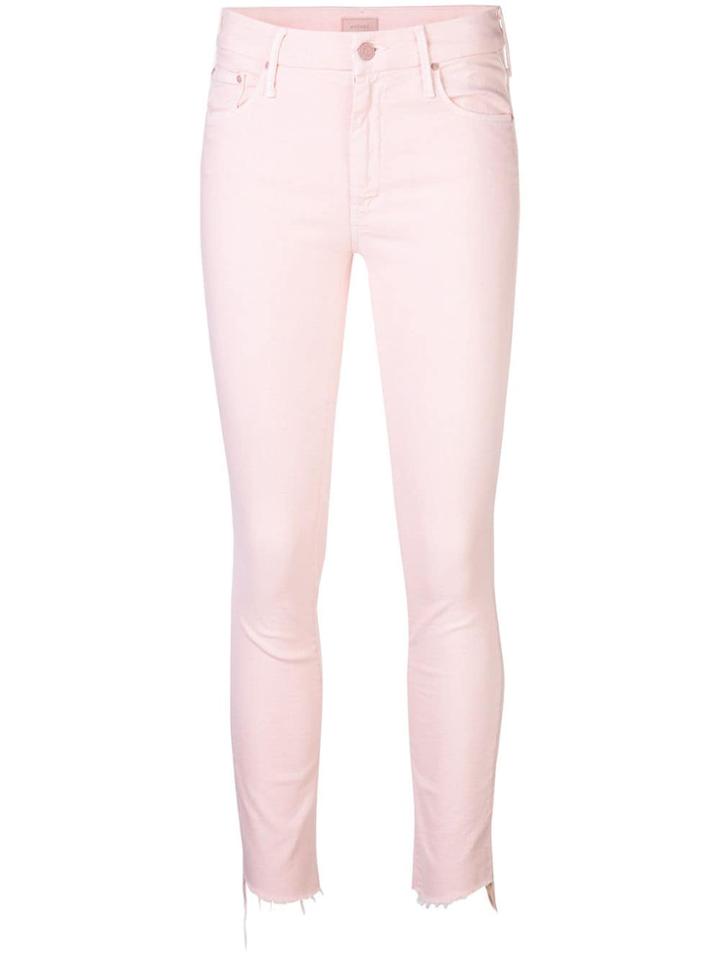 Mother Cropped Skinny Jeans - Pink