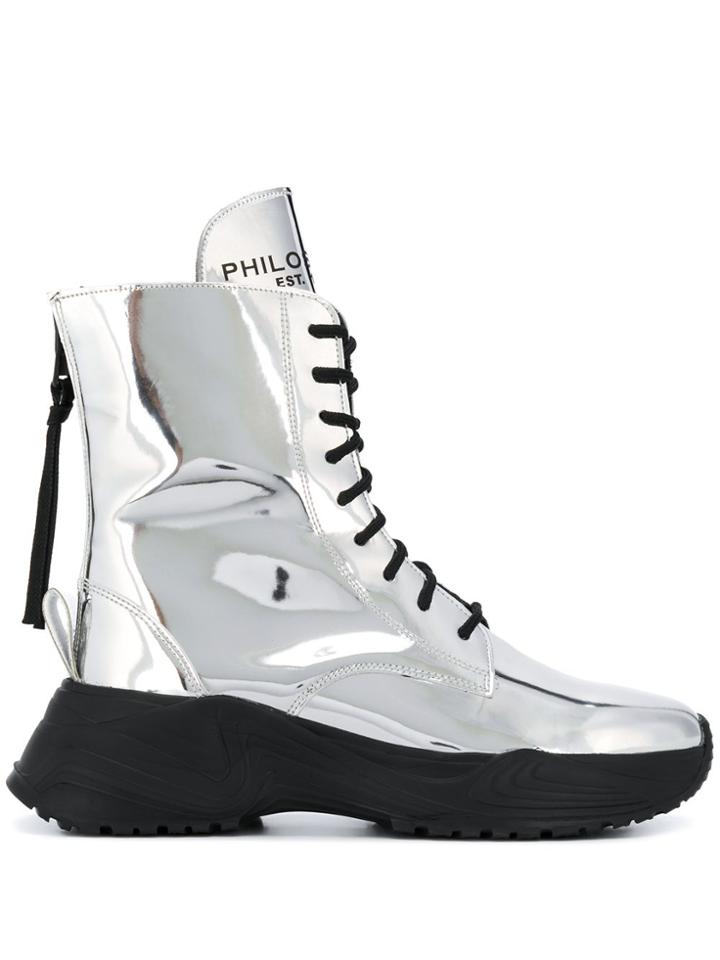 Philosophy Di Lorenzo Serafini Metallic Ankle Boots - Silver