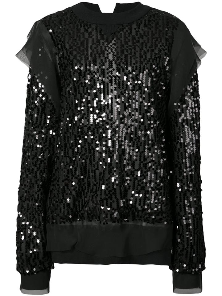 Sacai Sequin-embellished Top - Black