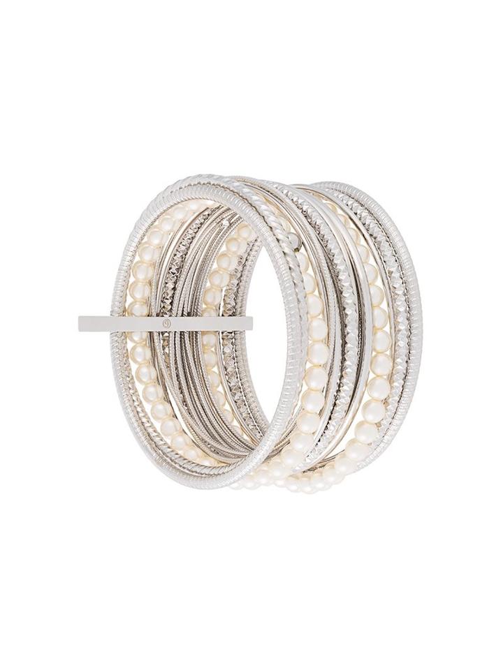 Mm6 Maison Margiela Multiple Bracelets, Women's, Size: Small, Metallic