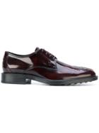 Tod's Lace Up Shoes With Embroidered Toe Detail - Pink & Purple