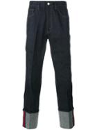 Gucci Web Detail Jeans, Men's, Size: 34, Blue, Cotton/spandex/elastane