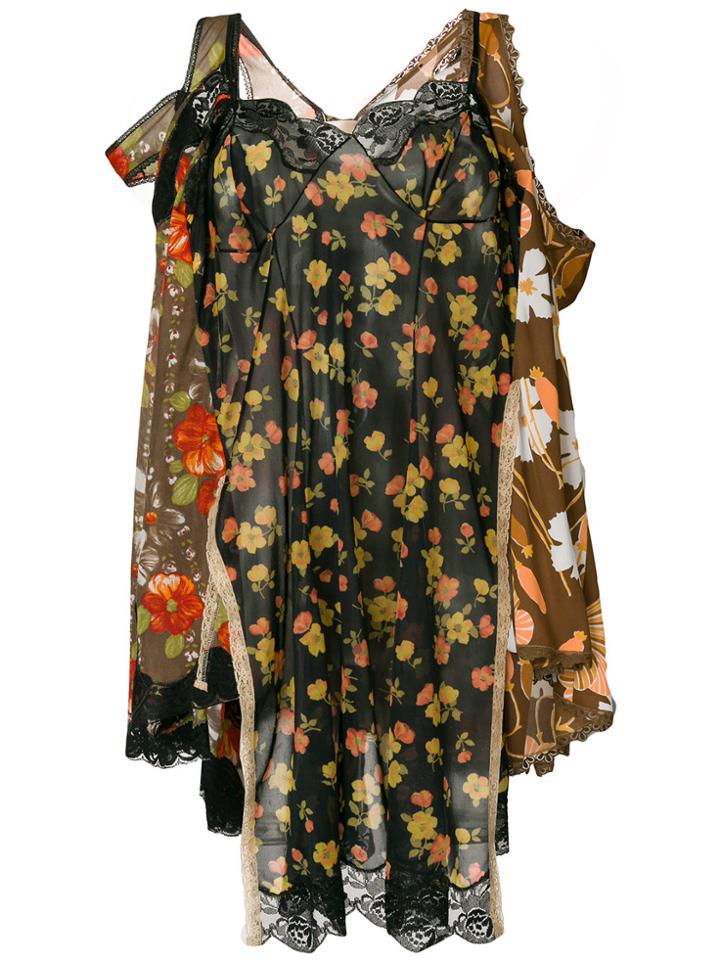 Erika Cavallini Asymmetric Floral Print Blouse - Multicolour