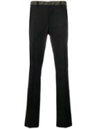 Fendi Logo Trim Trousers - Black