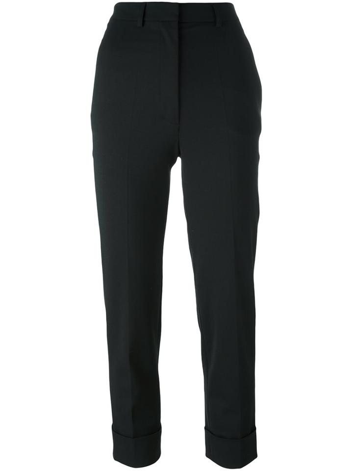 Hache Cropped Trousers, Women's, Size: 42, Black, Cotton/polyester/lyocell/virgin Wool