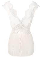 Paco Rabanne Lace Inserts Pleated Blouse - Neutrals