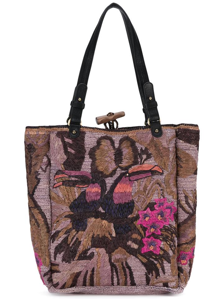 Jamin Puech - Embroidered Tote - Women - Raffia - One Size, Raffia
