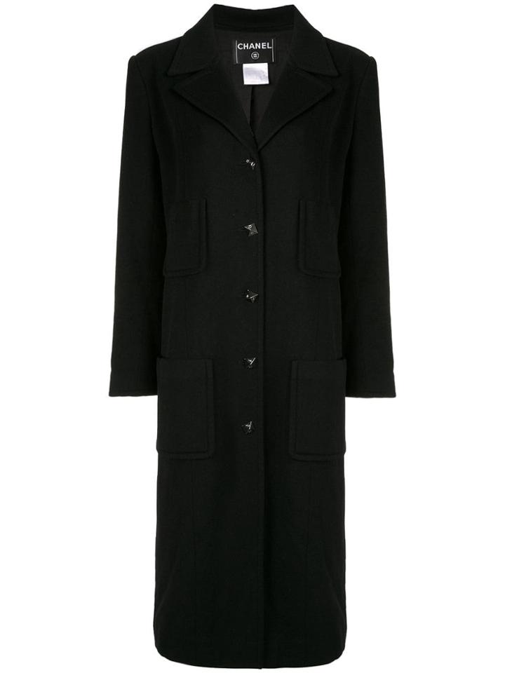 Chanel Vintage Long Sleeve Jacket Coat - Black