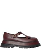 Burberry Leather T-bar Shoes - Red