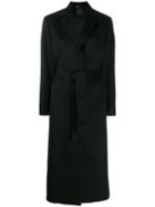 Agnona Long Belted Coat - Black