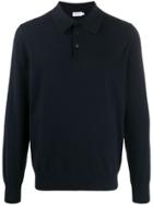 Filippa-k Fine Knit Longsleeved Polo Shirt - Blue
