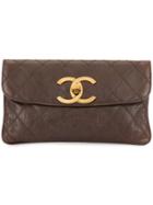 Chanel Vintage Cosmos Line Clutch Handbag - Brown