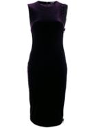 Tom Ford - Velvet Side Zip Dress - Women - Silk/lamb Skin/polyester/acetate - 38, Pink/purple, Silk/lamb Skin/polyester/acetate