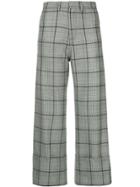 Sea Checked Cropped Trousers - Grey