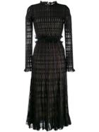 Alexander Mcqueen Metallic Striped Long Dress - Black