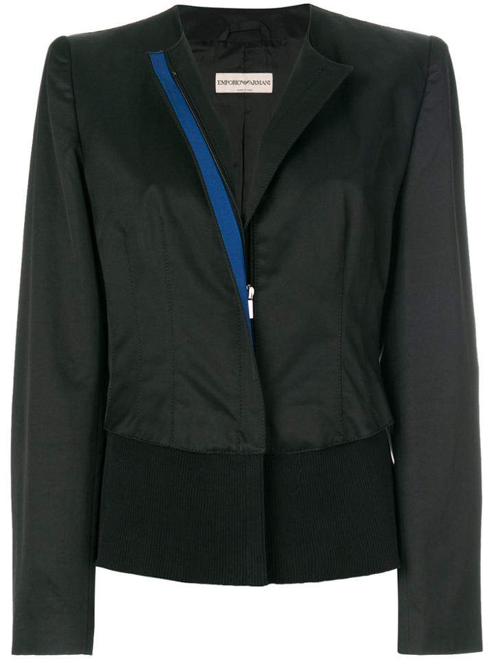 Giorgio Armani Vintage Collarless Jacket - Black