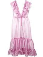 Fleamadonna Ruffled Sheer Dress, Women's, Size: Medium, Pink/purple, Nylon/polyester