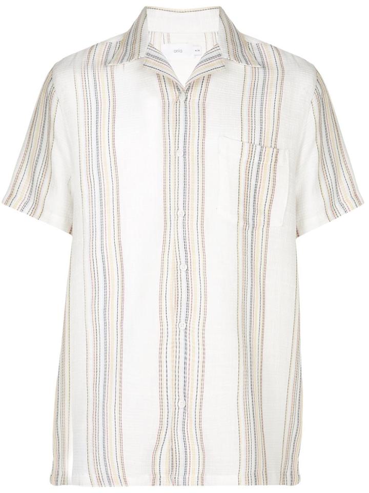Onia Vacation Threaded Stripe Short - White