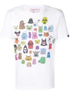 Hydrogen Cartoon Characters T-shirt - White