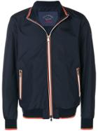 Paul & Shark Tricolour-trim Bomber Jacket - Blue