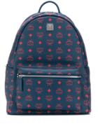 Mcm Logo Zipped Backpack - Blue