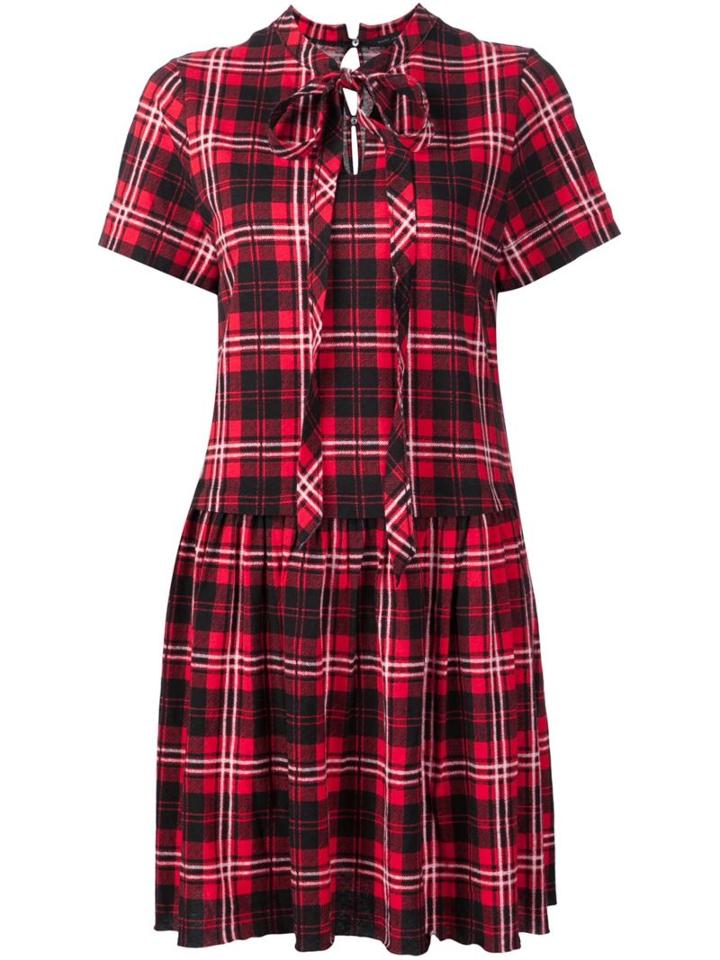 Marc Jacobs Plaid Print Dress, Women's, Size: Xs, Red, Cotton