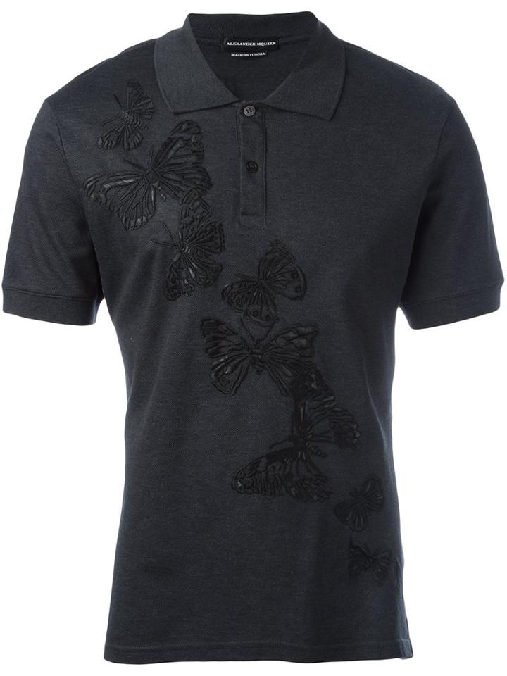 Alexander Mcqueen Butterfly Embossed Polo Shirt