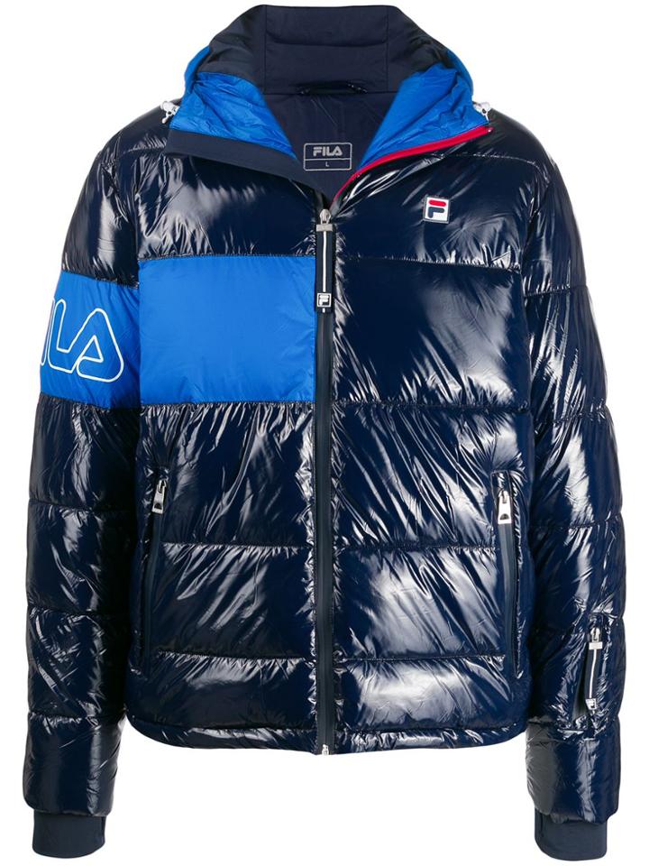 Fila Contrast Logo Padded Jacket - Blue