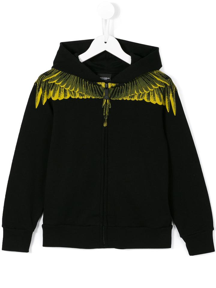 Marcelo Burlon County Of Milan Kids Wing Print Hoodie, Boy's, Size: 10 Yrs, Black