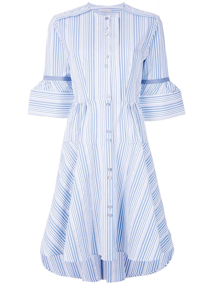 Palmer / Harding Striped Buttoned Dress - Blue