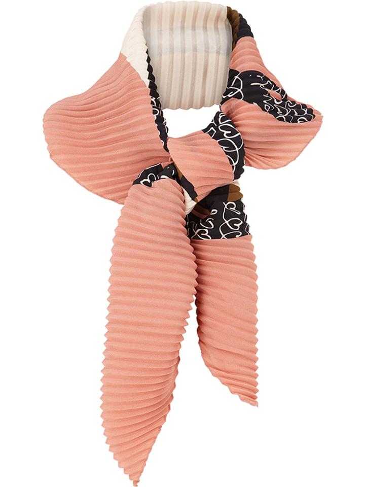 Fendi Heart Logo Embroidered Scarf - Pink & Purple
