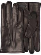 Prada Leather And Cashmere Gloves - Black