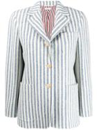 Thom Browne University Stripe Tweed Sack Jacket - Blue
