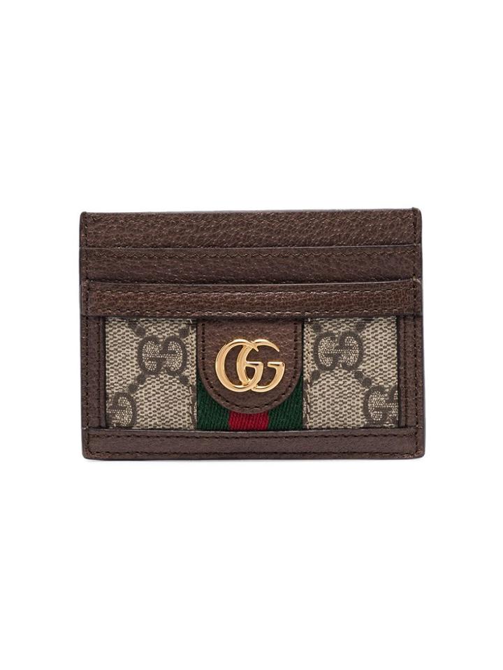 Gucci Ophidia Gg Card Case - Brown