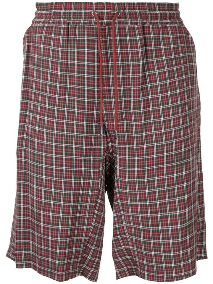 Undercover Checked Shorts - Red