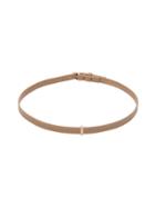 Ef Collection Diamond Bar Leather Choker - Nude & Neutrals