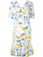 Salvatore Ferragamo - Floral Print Dress - Women - Cotton - 40, White, Cotton