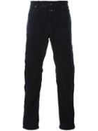 Closed Straight Leg Trousers, Men's, Size: 33/34, Black, Spandex/elastane/cotton