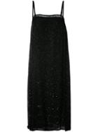 Ashish - Beaded Chiffon Slip Dress - Women - Nylon - S, Black, Nylon