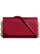 Burberry Topstitch Detail Chain Wallet - Red