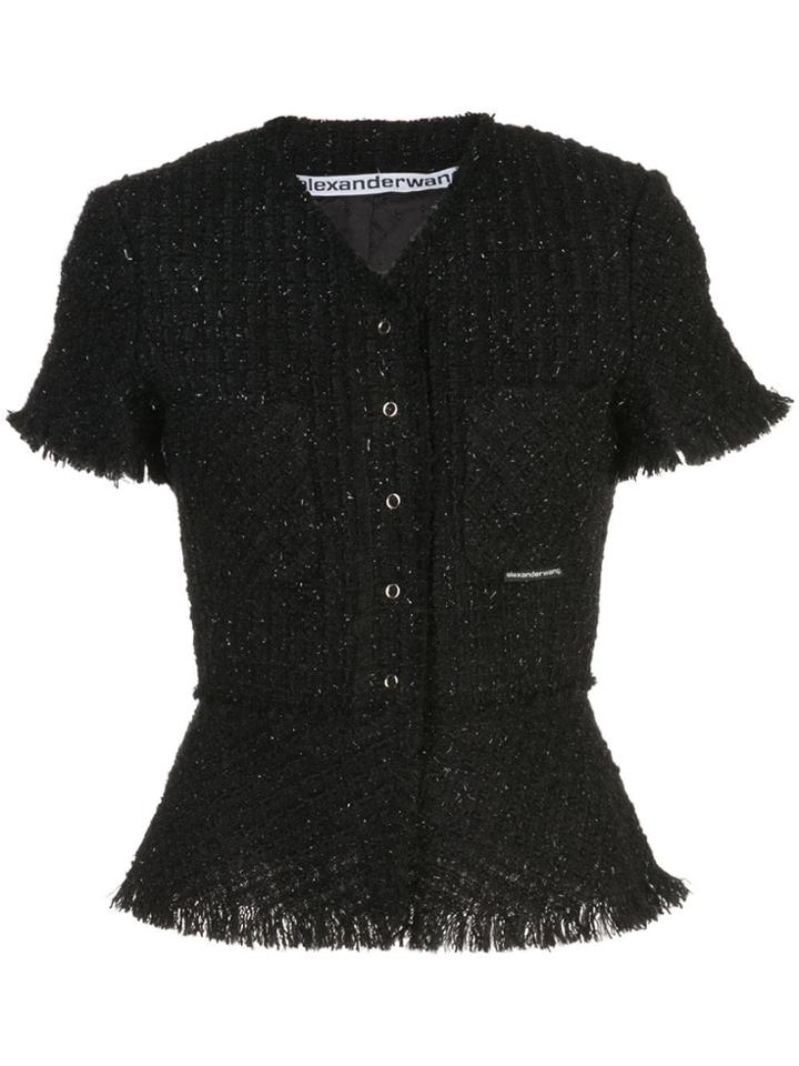 Alexander Wang Tweed Peplum Jacket - Black