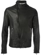 Emporio Armani Zip Up Biker Jacket, Size: 48, Black, Lamb Skin/polyester