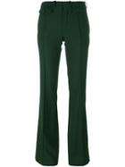 Chloé Fitted Flared Trousers, Women's, Size: 36, Green, Spandex/elastane/virgin Wool/acetate/silk