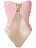 Adriana Degreas Metallic Orquídea Swimsuit - Pink