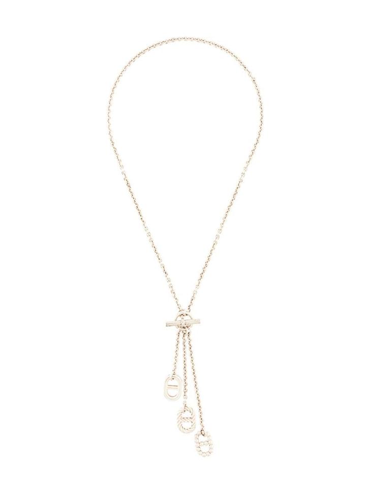 Hermès Pre-owned Cascading Logos Necklace - Silver