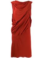 Rick Owens Asymmetric Shift Dress - Red